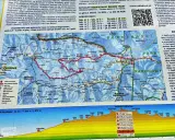 Mapa szlaków narciarskich na Turbacz. Widok z lotu ptaka na góry, lasy i doliny.
